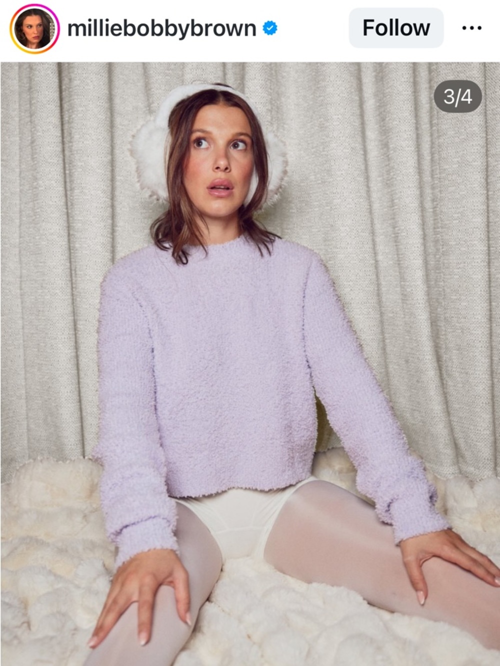 NEW! Florence by Mills Cozy Lavender Plush Pullover Sweater Eyelash Crewneck S - Picture 2 of 10